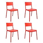 Cello Eskimo Cafeteria Set of 4 Chairs (Red)- Amazon