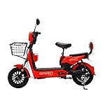 Green Udaan Low Speed Electric Scooter Non RTO 30KM Range Red with Portable Charger- Amazon