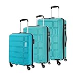 Kamiliant by American Tourister Harrier 3-Piece Luggage Set – 56, 68 & 78 cm Polypropylene Hard-Sided Spinner Suitcases With 4 Wheels (Coral Blue)- Amazon