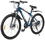 Amazon Brand – Symactive Unisex Sprinter S2000 Series | 26T Geared Mountain Bike (Shimano 21 | Speed Gear) | Front Suspension | Dual Disc Brake | Frame Size: 16.5 inch | Alloy Stem | Blue- Amazon
