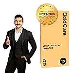 Bold Care Ultra Thin Lubricated Condoms (Pack Of 10) For Men With Disposable Pouches And 4.5% Benzocaine | 60 Microns | Paraben Free | Close Fit Barely There Condom | Transparent Extra Thin Condom- Amazon