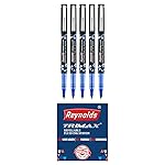 Reynolds TRIMAX RollerBall Pen SET – 5 PENS BLUE | ROLLER BALL PEN FOR WRITING | PEN FOR STUDENTS & OFFICE STATIONERY | 0.5 mm TIP SIZE- Amazon