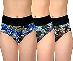 Selfcare Women’s Cotton Sinker High Rise Waistband Full Covrage Tummy Control Hipsters Panties Pack of 3- Amazon