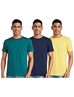 Amazon Brand – Symbol Men’s Solid Cotton T Shirt | Plain | Round Neck | Half Sleeve-Regular Fit | Combo Pack of 3 (Available in Plus Size)- Amazon