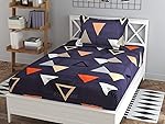 BSB HOME® 100% Cotton 160 TC Big Flower Printed Single Bedsheets with 1 King Size Pillow Cover, (60X90 Inches, 4 X 6 Feet, Brown and White)- Amazon