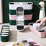 Stewit Drawer Organizers for Undergarments, Socks, Bras, Ties, Scarves, Wardrobe Storage Box Kitchen Tools (4 Pcs, Multicolor)- Amazon