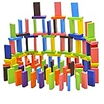 Toyshine 120 Pcs 12 Color Wooden Dominos Blocks Set, For Kids Board Game Educational Play Toy, Domino Racing Toy Game- Amazon