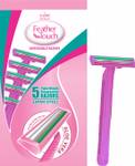 VI-JOHN Feather Touch TwinBlade Shaving Razors With Lubricating AloeVera Strip One Set, Women  (Pack of 5)- Flipkart