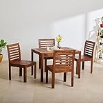 Home Centre Romero Mango Hardwood 4-Seater Dining Table with Chairs – Brown- Amazon