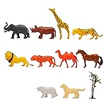 ToyMagic Animal Set 12Pcs – Wild Animal Figures (10 pcs) with Accessories – Educational Playset for Kids, Perfect- Amazon