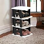 JEYANG Polypropylene 4 Tier Shoe Rack, Shoe Racks for Closet, Free-Combination Narrow Shoe Storage Organizer- Amazon