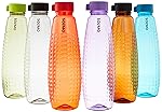Amazon Brand – Solimo Plastic Water Bottles | Set of 6| Break Proof | Freezer Safe | BPA Free | Leak Proof |Beta, Multicolor- Amazon