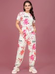 Jk Creation Floral Printed T-Shirt & Joggers Tracksuits- Myntra