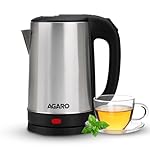 AGARO Sonnet Electric Kettle, 1.5L, 1500W, Stainless Steel Body, Quick Boil, Water Boiler, Hot Water Kettle , For Making Black Tea & Black Coffee, Instant Noodles, Auto Shut Off, Cool Touch Handle- Amazon