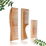 INSIME Neem Wooden Comb Set for Women & Men | Wooden combs combo Hair Comb Set | Kachi neem comb for Women for Hair Growth | Dandruff remover comb Neem Wood Kangi- Amazon
