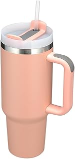 ABTER Stainless Steel Tumbler with Handle, Straw & Lid – Double-Wall Vacuum Insulated Reusable Bottle for Hot & Cold Drinks, Leak-Proof Travel Cup- Amazon