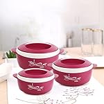 CELLO Sapphire Insulated Inner Steel Casserole Set of 3, Pink (500ml, 1000ml, 1500ml) | Hot Box for Kitchen | Hot Pot | Chapati Box | Locks in The Cold & Heat- Amazon