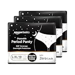 Amazon Basics Disposable Period Panties| L-XL |30 Count (10 x Pack of 3) | 360° Coverage | upto 8 hours of protection | Leak Proof | Overnight Protection | Period Panty- Amazon