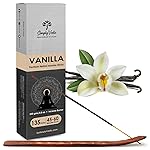 Simply Vedic Vanilla Incense Sticks – 250g Pack (Approx. 135 Handmade Agarbatti + Free Holder) | Charcoal-Free | Natural Essential Oils- Amazon