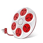 Goldmedal 360 Degree Power Strip (White) Pack of 1, 6-Outlet Universal Sockets, 3-Pin 2 Meter Cable, Master Switch with Led Light Indicator and Overload Protector- Amazon