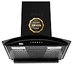 Inalsa Auto Clean Filterless Chimney- 60 cm 1250 m³/hr (Zylo 60PBAC V2, Curved Glass|7 Year Warranty On Motor |Push Button Control, Black)- Amazon