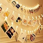 MIRADH Plastic Led Photo String Lights- 16 Photo Clips Battery Powered Fairy Lights, Home Decor Lights For Hanging Photos (7.2 Feet, Warm White, 16 Clips Plug Powered, 3 Metre)- Amazon