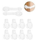 GLUN® Drawer White Locks, Polyester Belt One Side Release Buckles Clips Strong Double Side Tape, Locks for Drawers, Cabinets, Fridge, Cupboard Lock, Strong and Adhesive Safety Locks Pack of 10- Amazon
