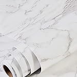 Wolpin Wall Stickers Marble Wallpaper Furniture Kitchen, Cabinets, Almirah, Tabletop, Plastic Table, Wooden Table, Wardrobe, Renovation PVC DIY Self Adhesive Sticker, Pearl White- Amazon