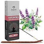 Simply Vedic Patchouli Incense Sticks – 250g Pack (Approx. 135 Handmade Sticks + Free Holder) | Charcoal-Free | Natural Essential Oils- Amazon