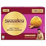 Unibic Swaadesi Dryfruit Besan Laddoo I Made with Pure Desi Ghee I Handcrafted Traditional Indian Sweets I Authentic Laddu Taste – 180 g- Amazon