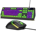Archer Tech Lab Wired Gaming Keyboard and Mouse Combo|Full Size 104 Keys,19 Anti-Ghosting| 6 Button Mouse Adjustable 7200 DPI,13 RGB Modes,Braided Cable|for PC, Laptop,Windows, Mac,Linux(G200)- Amazon