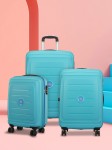 Vip Set of 3 CORSA Hard-Sided Textured Trolley Suitcases – Cabin, Medium and Large- Myntra