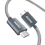 AGARO Type C to Type C Fast Charging Cable compatible with Android devices, iPhone15, Power Bank, 4A, 60W, Supports PD, 480 Mbps Data Transmission, Braided, 1 Meter, Black- Amazon