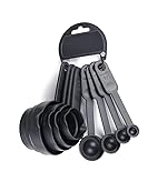 Stewit Plastic Measuring Spoon and Cup Set, 8-Pieces (Black, Pack of 1), Mix Size (EC-Cup-Black)- Amazon