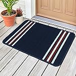 MollisHomes Door Mat Set of 1, Anti-Skid Nylon Bathroom mats Water soak, 57 x 37 cm, Navy Blue Stripes Design, Best Kitchen Accessories Items for Home & Bathroom, Perfect Home Decor Items- Amazon