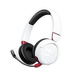 HyperX Cloud Mini – Wireless Headset,Compatible with PC,Chromebook,Nintendo Switch,PlayStation Controllers,Xbox Controllers,Phones, Laptops,Tablets,Volume Below 85dB,Immersive Sound,White- Amazon