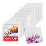 Artlicious Canvases for Painting – Pack of 12, 4 x 4 Inch Blank White Canvas Boards – 100% Cotton Art Panels- Amazon