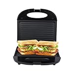 Patsung Sandwich Grill Maker – 800W Non-Stick Fixed Grill Plates, Black | Compact & Fast Heating with Indicator Lights | Easy to Clean & Store | Cool-Touch Handle- Amazon