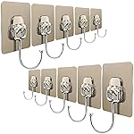 JIALTO 10 PCS Large Adhesive Hooks for Wall Heavy Duty Waterproof Wall Hooks- Amazon