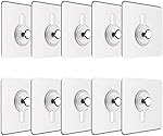 JIALTO 10 Pcs Self Adhesive Wall Hooks – Heavy Duty Transparent Hooks- Amazon