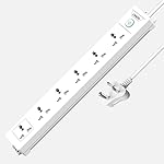 Artis AR-6SS 6 Universal Sockets with Single Switch Surge Protector & Child Safe Shutter Protection- Amazon