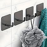 JIALTO 4 PCS Self Adhesive Hooks/Wall Hangings Hook/Waterproof Stainless Steel Hooks for Wall Without Drilling Heavy Duty Bathroom Kitchen Towel Wall Hooks- Amazon