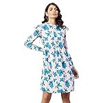 rare Women’s Crepe A-Line Above The Knee Dress (EP2978_Multi_S) Multicolour- Amazon