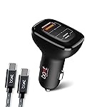 boAt Dual Port Qc-Pd 24W Fast Car Charger with 24W Fast Pd Charging & 18W Qc Charging Compatible with All Smartphones, Tablets & Laptops (Free Type C to Type C Cable), Black- Amazon