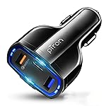 pTron Bullet Pro 36W Type-C/PD 3 Port Fast Car Charger Adapter, Compatible with All Smartphones, Tablets & Other USB Powered Devices (Black)- Amazon