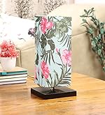 tu casa Table Lamps Black Metal Base with Multi Floral Cotton (Floral Print) Shades- Amazon