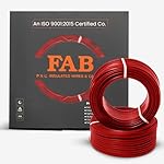 FAB P.V.C. INSULATED WIRES & CABLES | 2.5mm | 90m | FR PVC Insulated CCA Copper Wire | Single Core Multi-Strand House Wiring Cable | Gauge (10 No.) | Red- Amazon