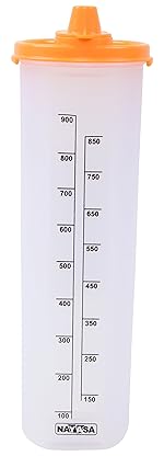 Nayasa Superplast Plastic Oil Dispenser 1 Litre, Orange, Set of 1- Amazon