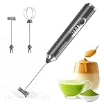 HOMEBASIC 3-Speed Electric Milk Frother, Handheld Foam Maker with USB Rechargeable 1200mAh Battery, 304 Stainless Steel Whisks, Silent Operation- Amazon