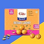 Gits Besan Ladoo X 1 Box 400 gm | Besan Ladoo Made with Pure Cow Ghee | Indian Mithai | No Added Colours |Traditional Sweets | Gift Pack- Amazon
